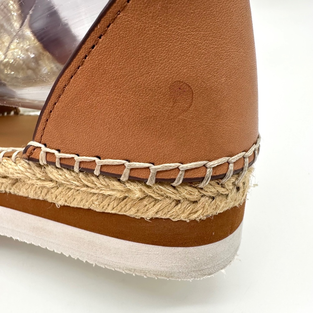 See by Chloe Glyn Gold Glitter Espadrille Wedge Sandal Size EU 37 - Picture 7 of 16